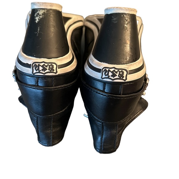 *Sold* ASN Soft Leather Wedge Sneakers Black - Picture 3 of 4